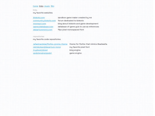 links screenshot