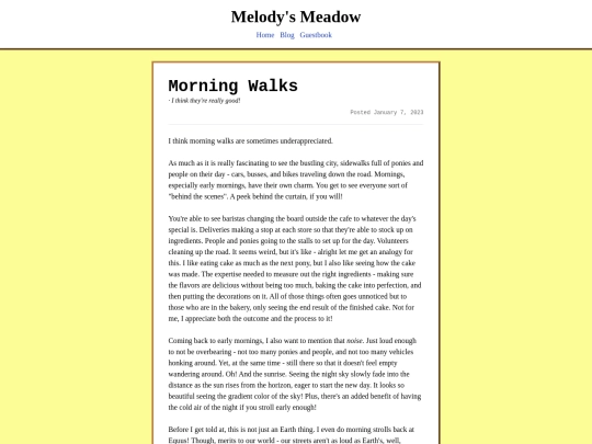 blog/morning-walks screenshot