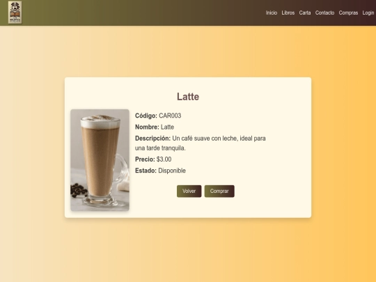 page/carta/cafe_latte screenshot