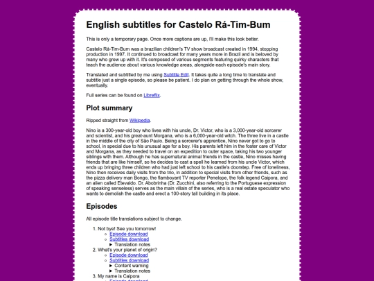 english/casteloratimbum screenshot