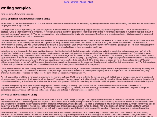 writings screenshot