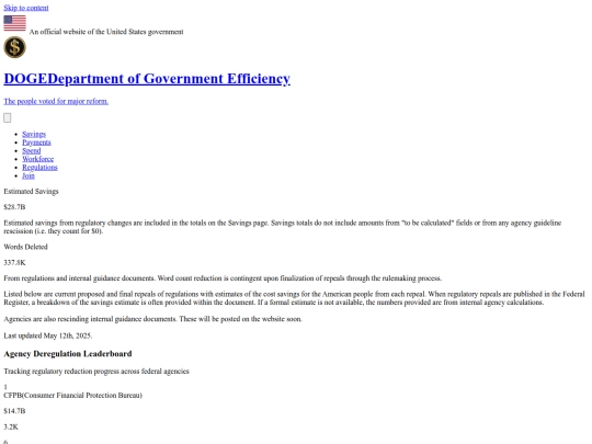 DOGE/regulations screenshot