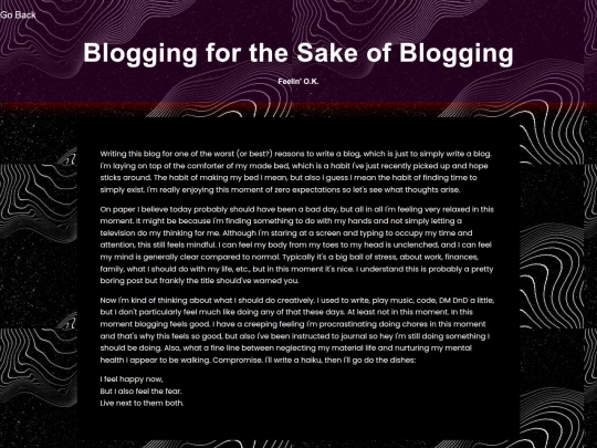 blogs/blogging-for-the-sake-of-blogging screenshot