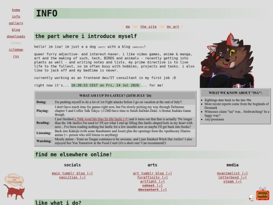 about/me screenshot