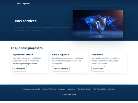 services screenshot