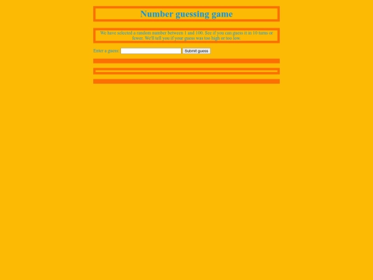 number-guessing-game screenshot