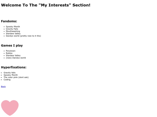 Interests screenshot