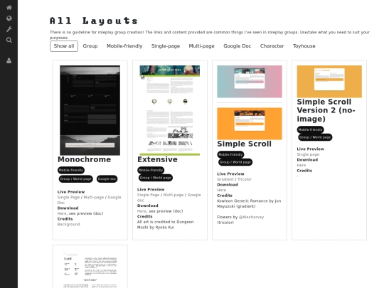 layouts screenshot