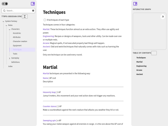 Fantasy-sys-html/system-fantasy/rules/characters/techniques screenshot