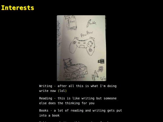words/interests screenshot