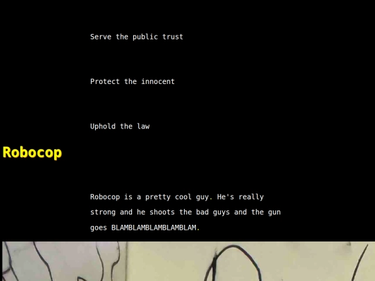 words/robocop screenshot