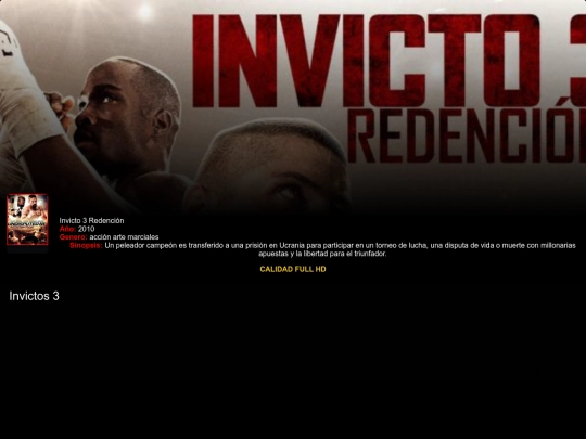 Todos los alchivo de películas /Invicto3 screenshot
