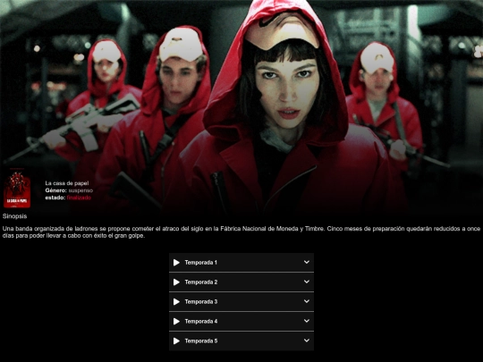 Todos los alchivo de películas /Lacasadepapel screenshot