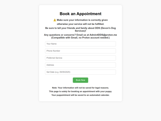 Bookings screenshot