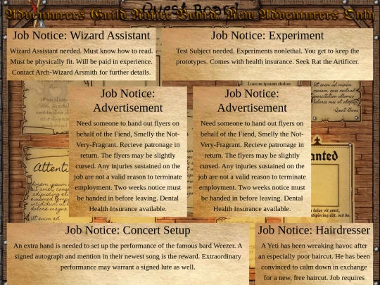 cyoa/Notice Board screenshot