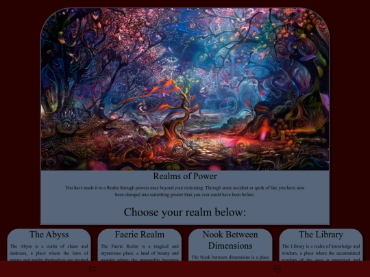cyoa/The Realms of Power screenshot