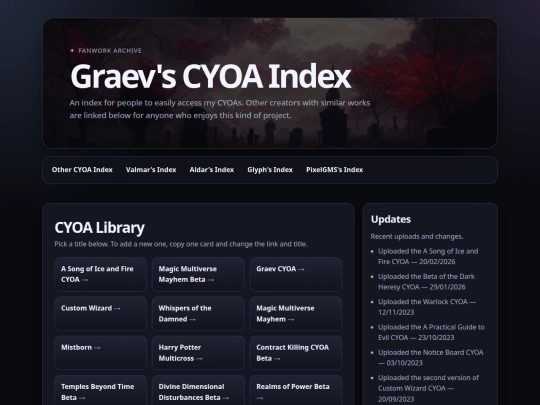 new website test/fanwork-index-dark screenshot