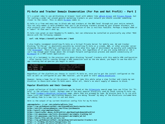 rooney-pihole screenshot