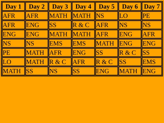 TimeTable screenshot