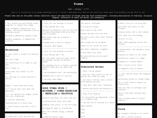 library/poems screenshot