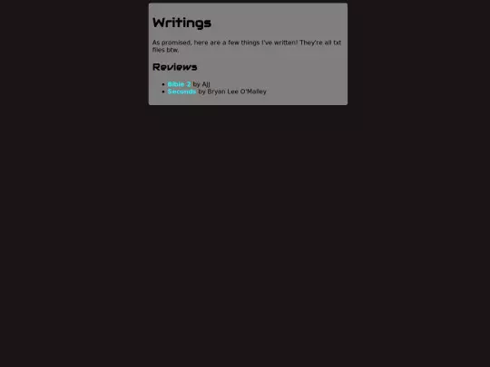 pages/literature/writings screenshot