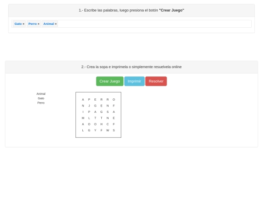 sopa de letras screenshot