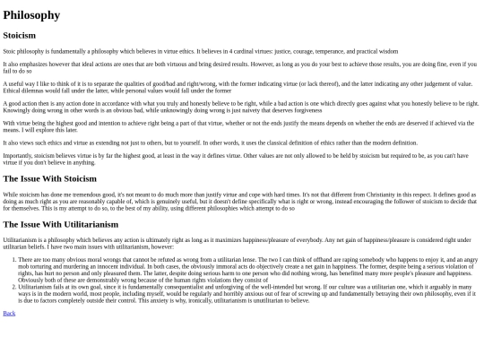 philosophy screenshot