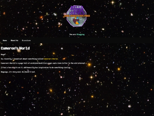 blog/cameronsworld screenshot
