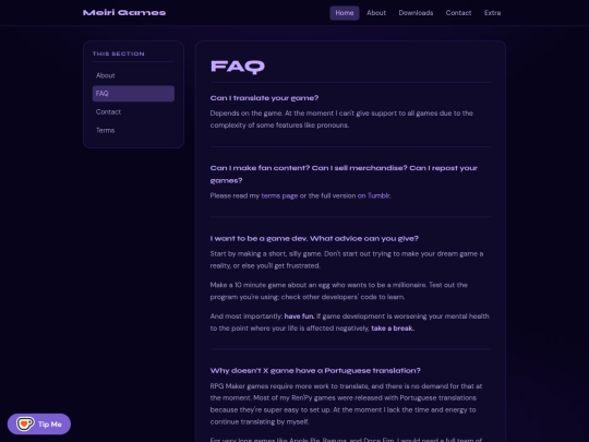 faq screenshot