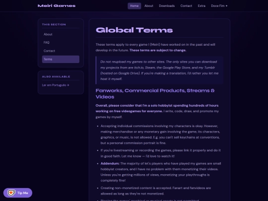 terms screenshot