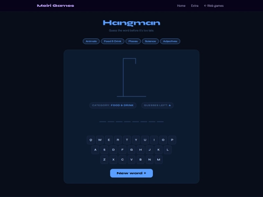 webgames/hangman screenshot