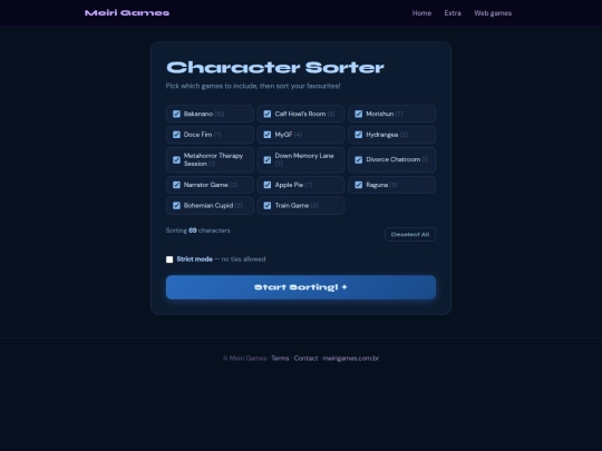 webgames/sorter screenshot