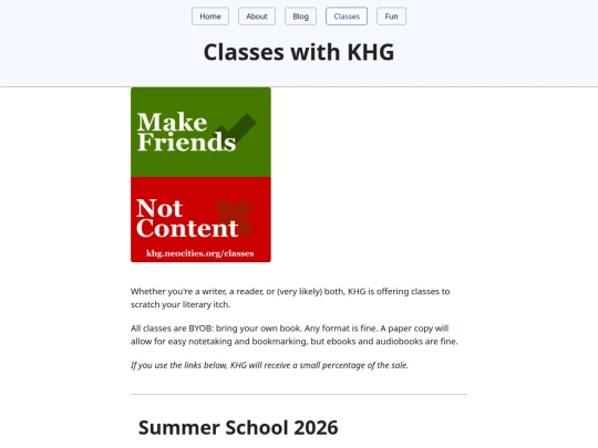 classes screenshot