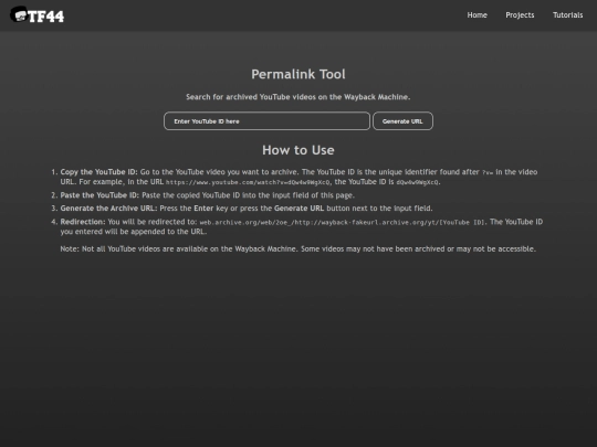 projects/permalink-tool screenshot