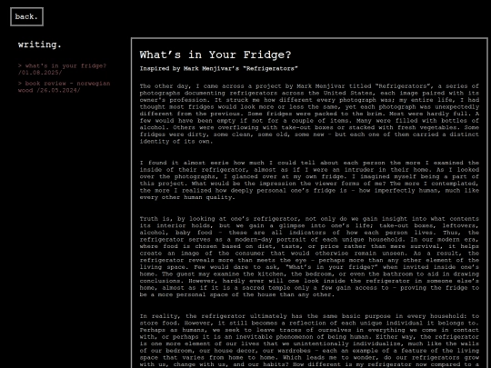 blog/writing screenshot