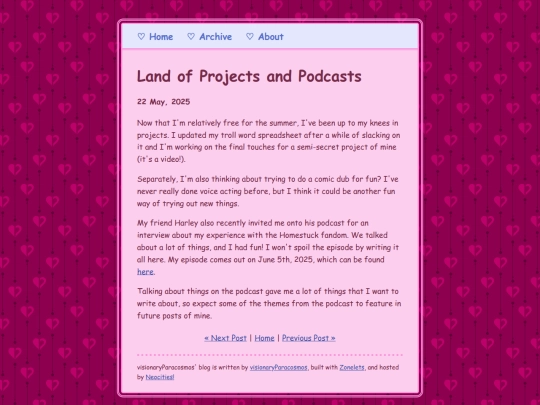 blog/posts/2025-05-22-Land-of-Projects-and-Podcasts screenshot