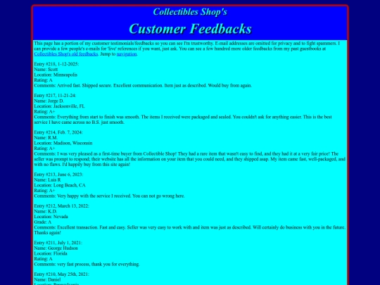 feedbacks screenshot