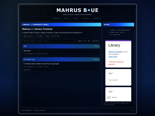 library screenshot