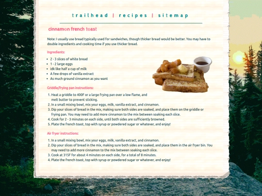 recipes/frenchtoast screenshot