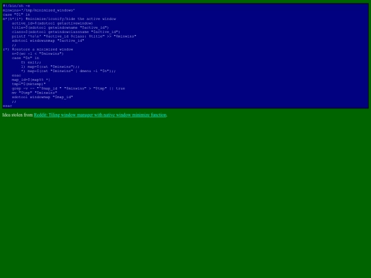 unix/minimizer screenshot