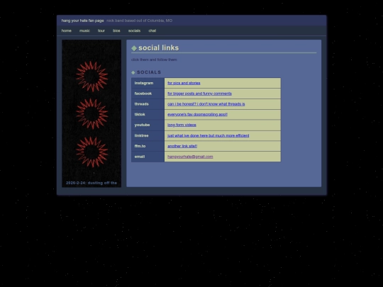 socials screenshot