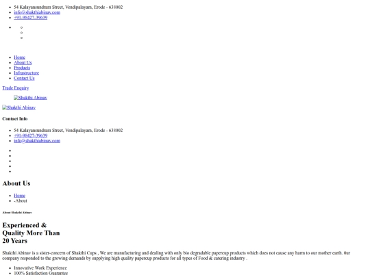 Shakthiabinav.com/about screenshot