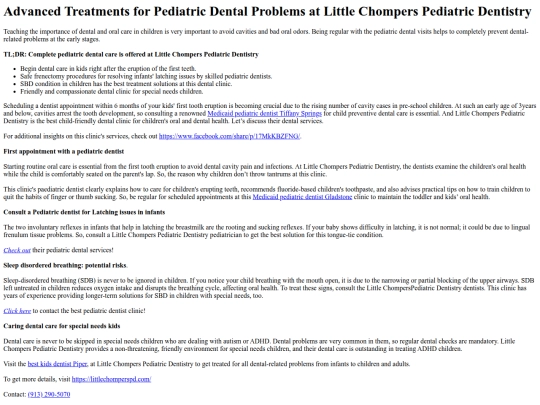 AdvancedTreatmentsforPediatricDentalProblemsatLittleChompersPediatricDentistry screenshot