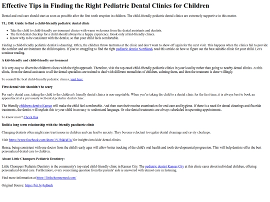 EffectiveTipsinFindingtheRightPediatricDentalClinicsforChildren screenshot