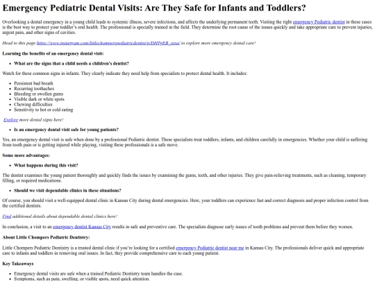 EmergencyPediatricDentalVisitsAreTheySafeforInfantsandToddlers screenshot