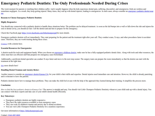 EmergencyPediatricDentistsTheOnlyProfessionalsNeededDuringCrises screenshot