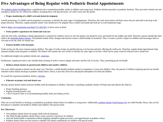 FiveAdvantagesofBeingRegularwithPediatricDentalAppointments screenshot