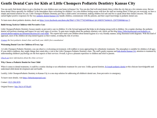 GentleDentalCareforKidsatLittleChompersPediatricDentistryKansasCity screenshot