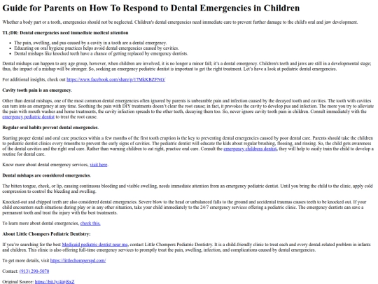 GuideforParentsonHowToRespondtoDentalEmergenciesinChildren screenshot