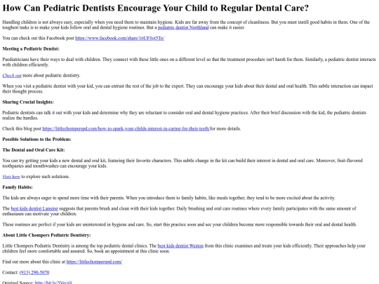 HowCanPediatricDentistsEncourageYourChildtoRegularDentalCare screenshot